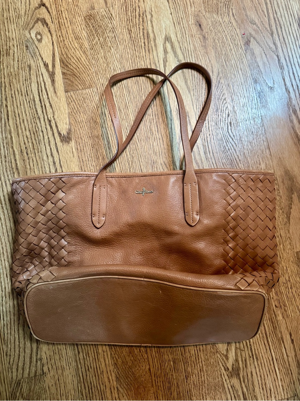 Cole Haan Brown Woven Leather Tote